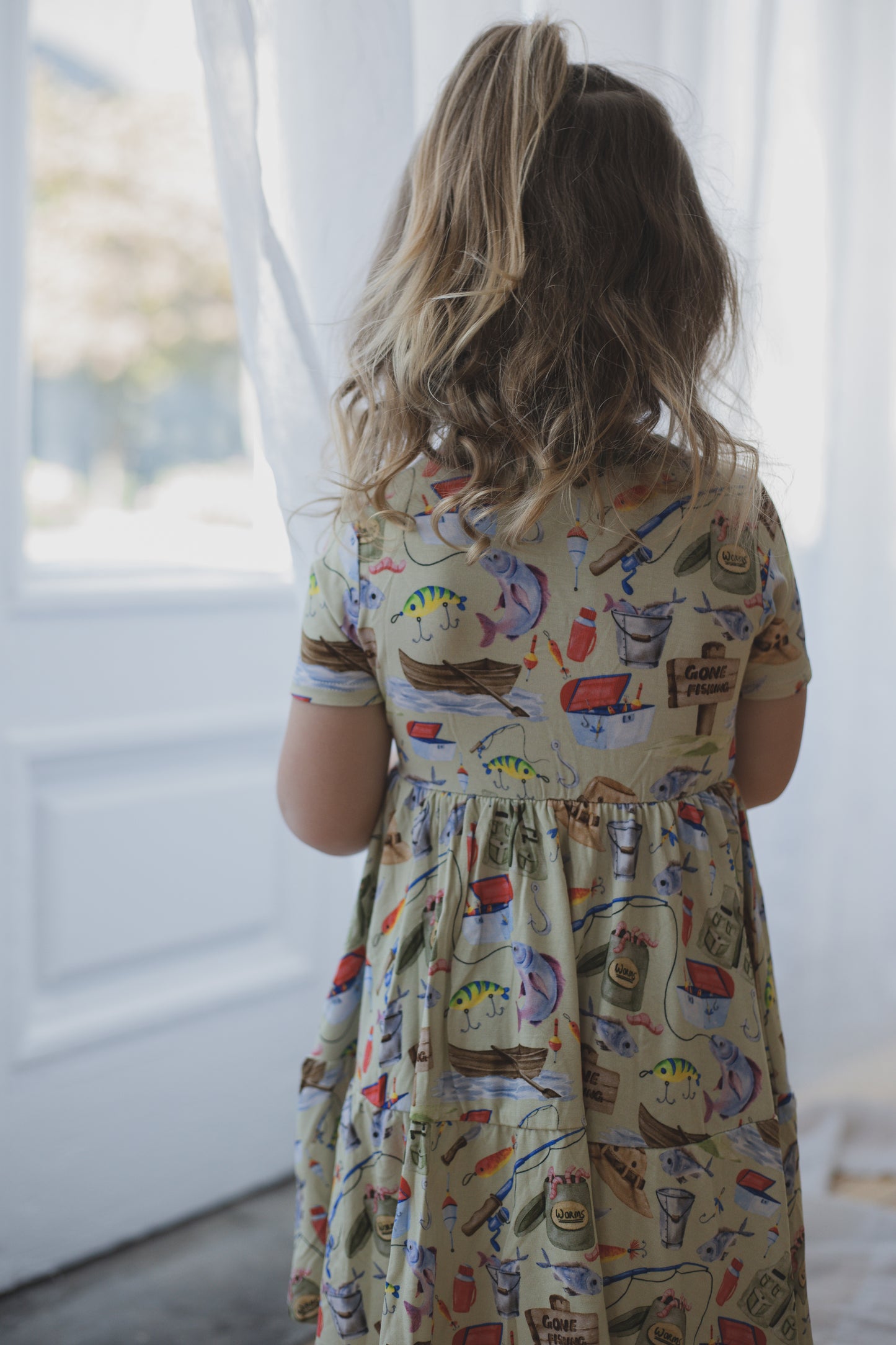 Gone Fishing Tiered Twirl Dress