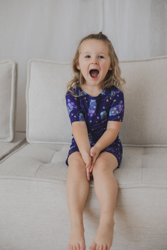 Light Up the Night - Purple Short Set