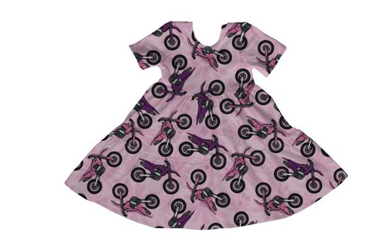 Braap Like a Girl Tiered Twirl Dress