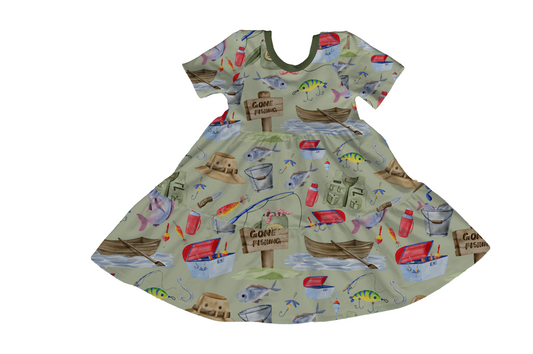 Gone Fishing Tiered Twirl Dress