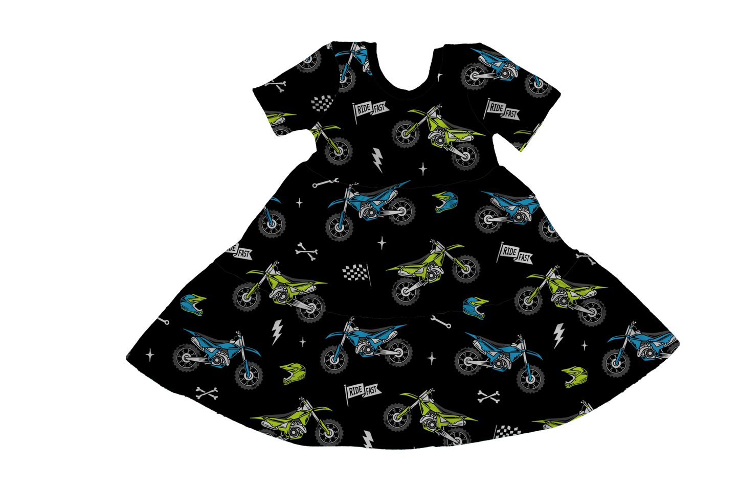 Moto Kid Tiered Twirl Dress