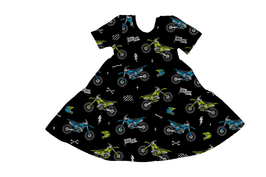 Moto Kid Tiered Twirl Dress