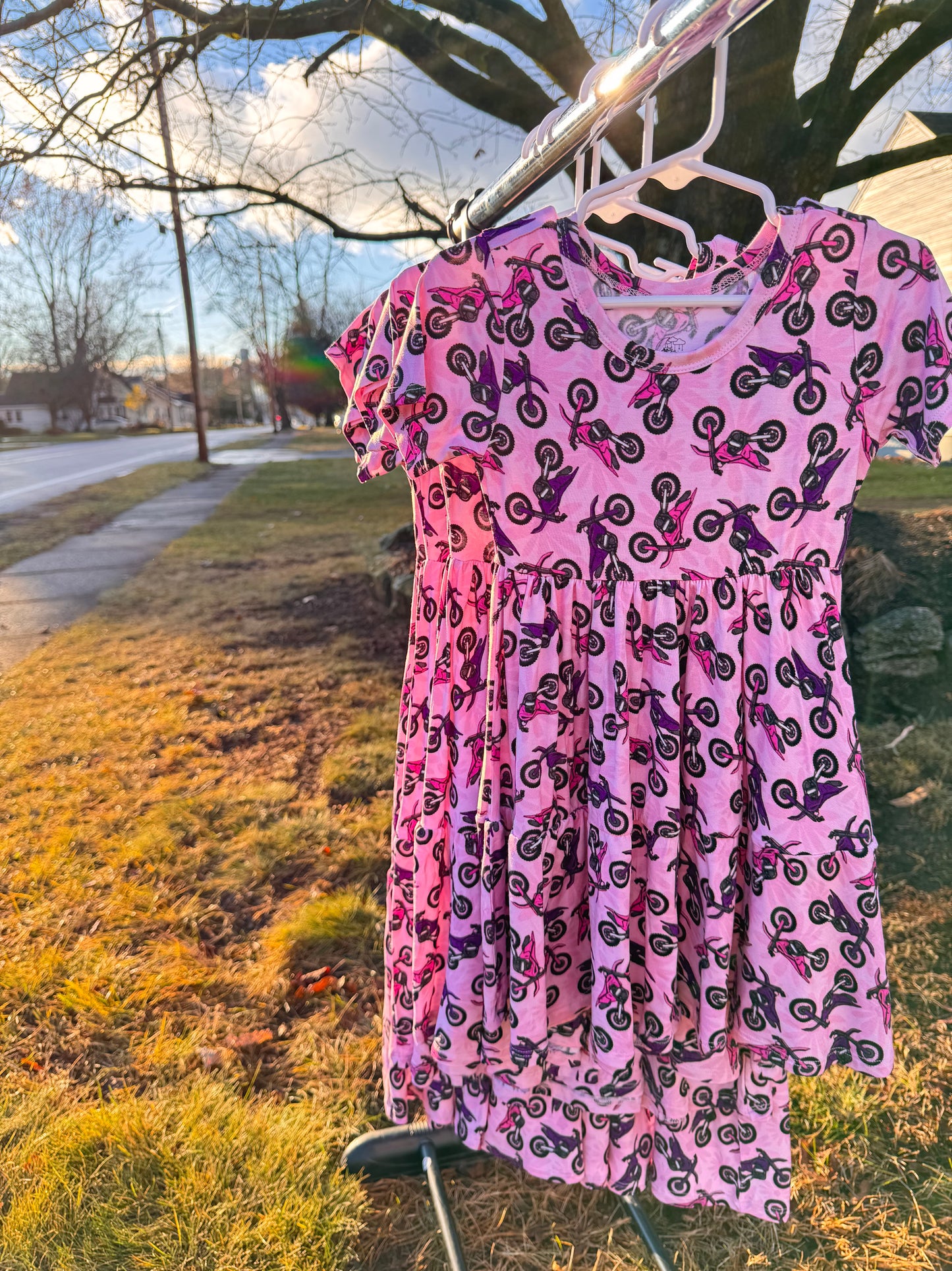 Braap Like a Girl Tiered Twirl Dress