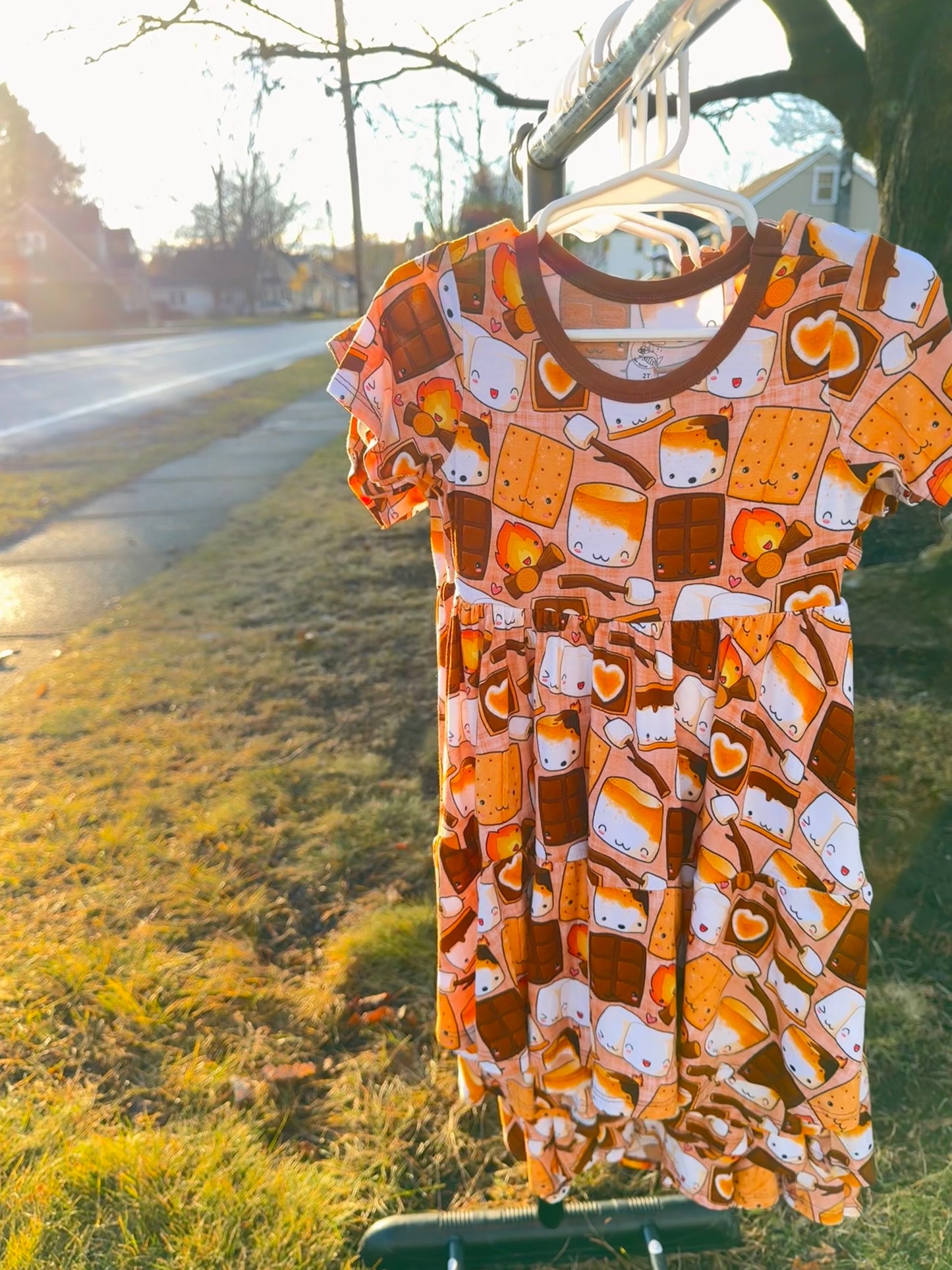 S'more Snuggles Tiered Twirl Dress